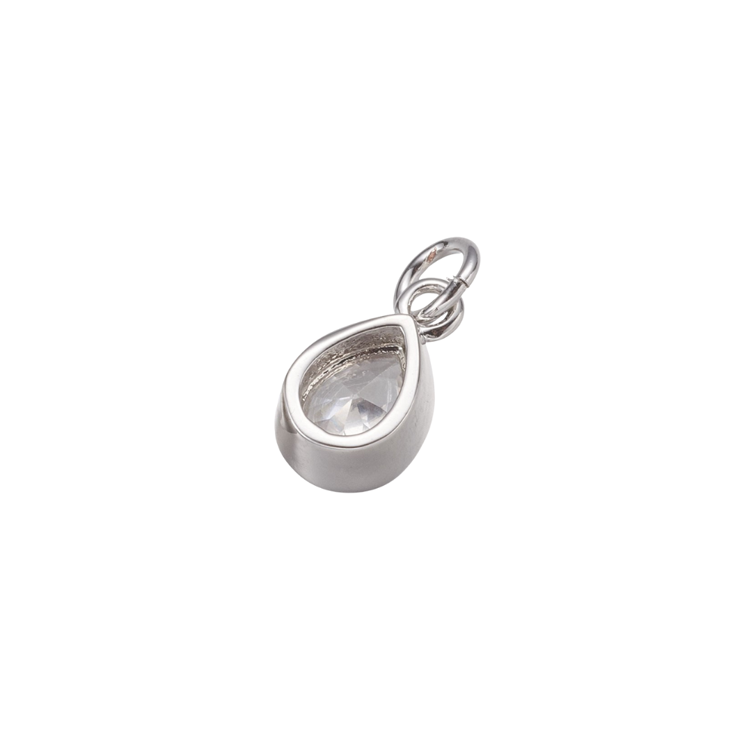 Silver Twilight Cubic Zirconia Teardrop Charm