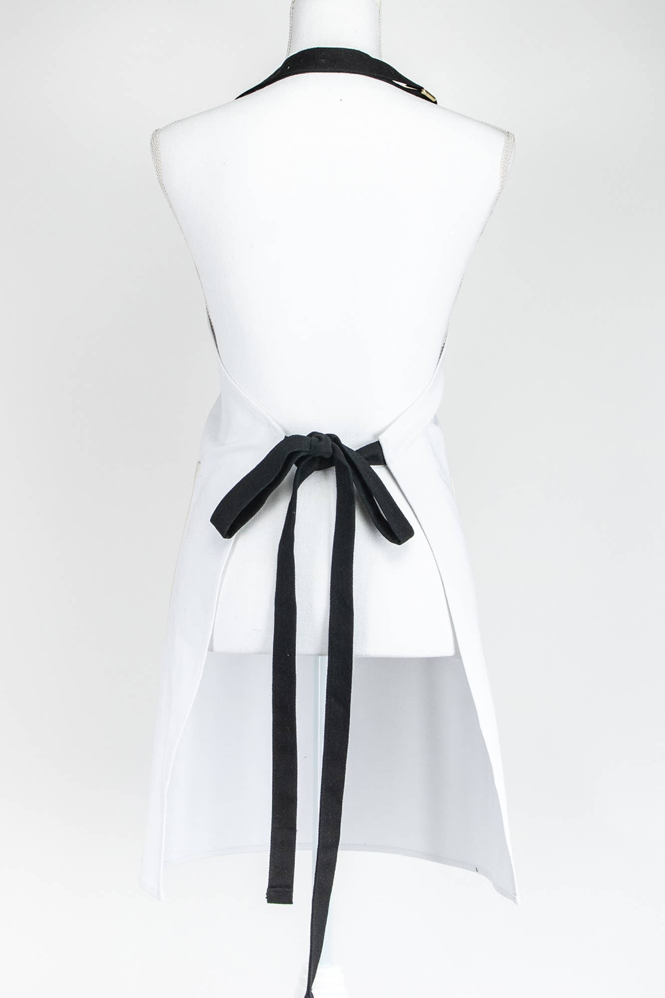 Canvas Color Block Apron - White/Natural/Black: White/natural/black