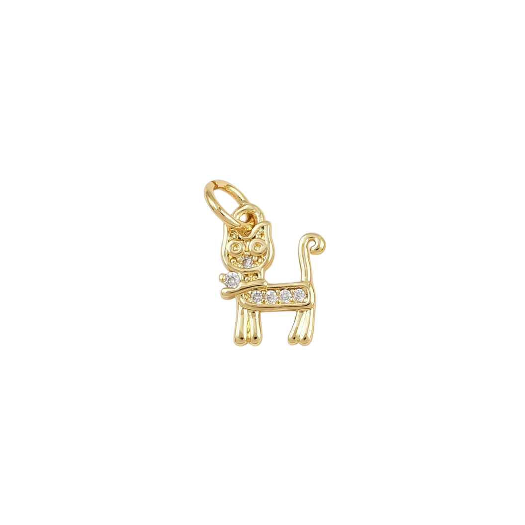 Gold Charlie Cat Charm