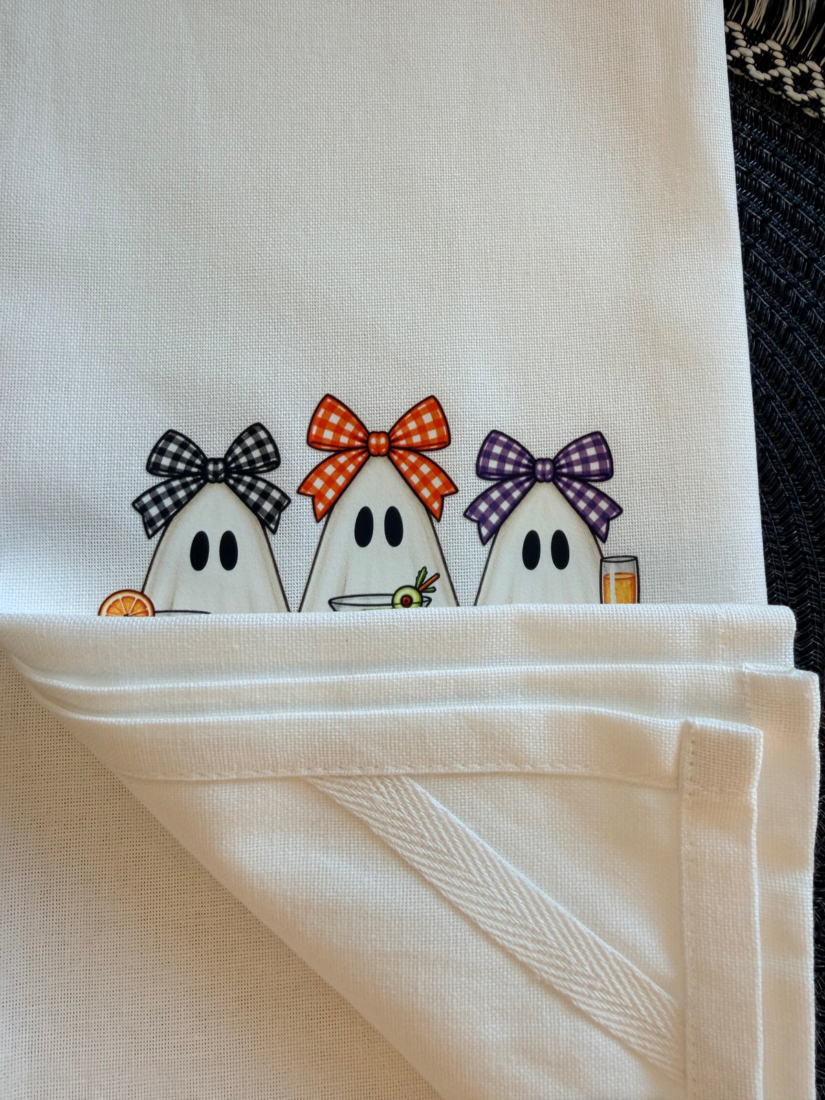 Just Here for the Boos Halloween Tea Towel