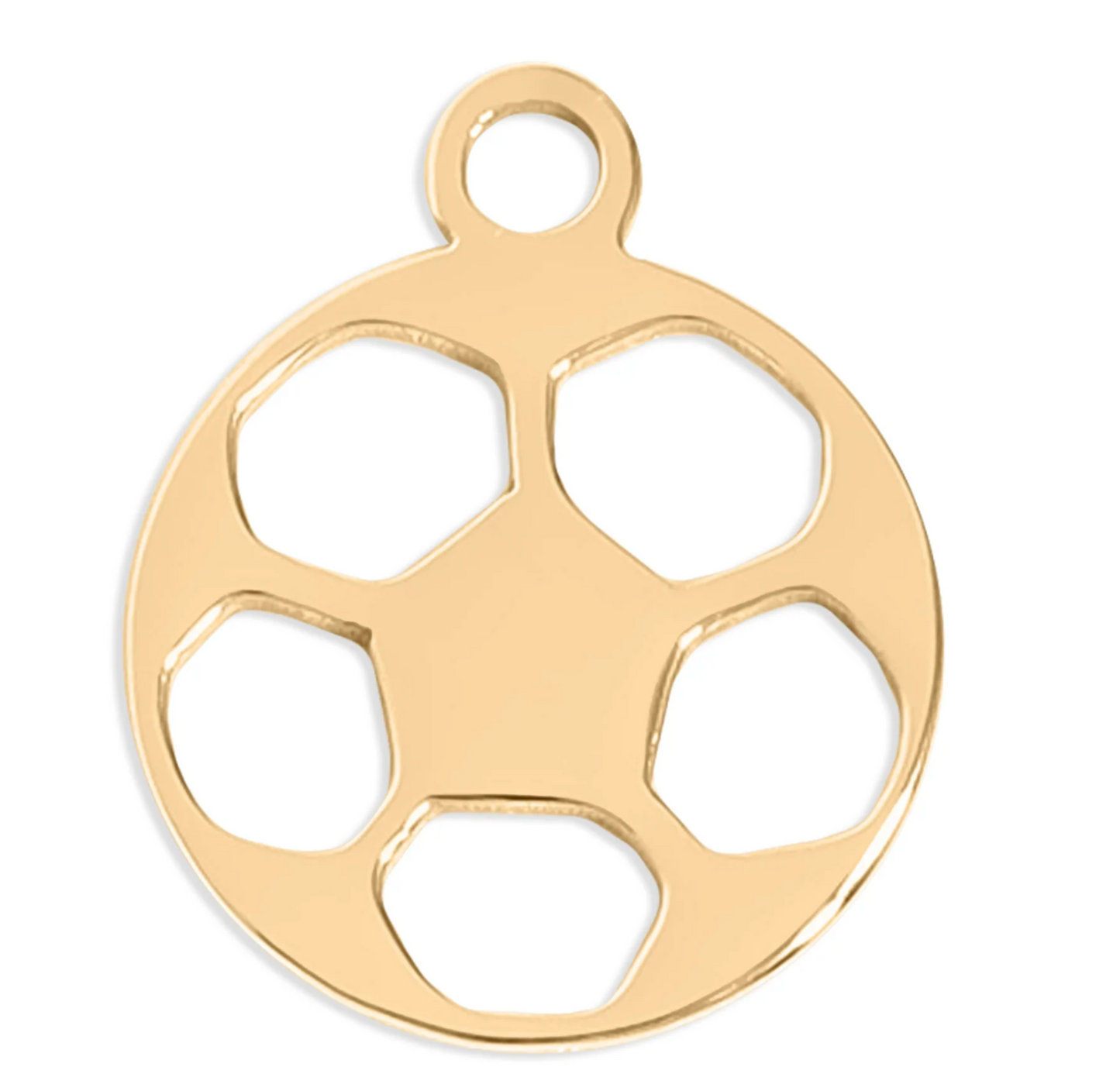 18K Gold PVD Stainless Steel Soccer Ball Charm
