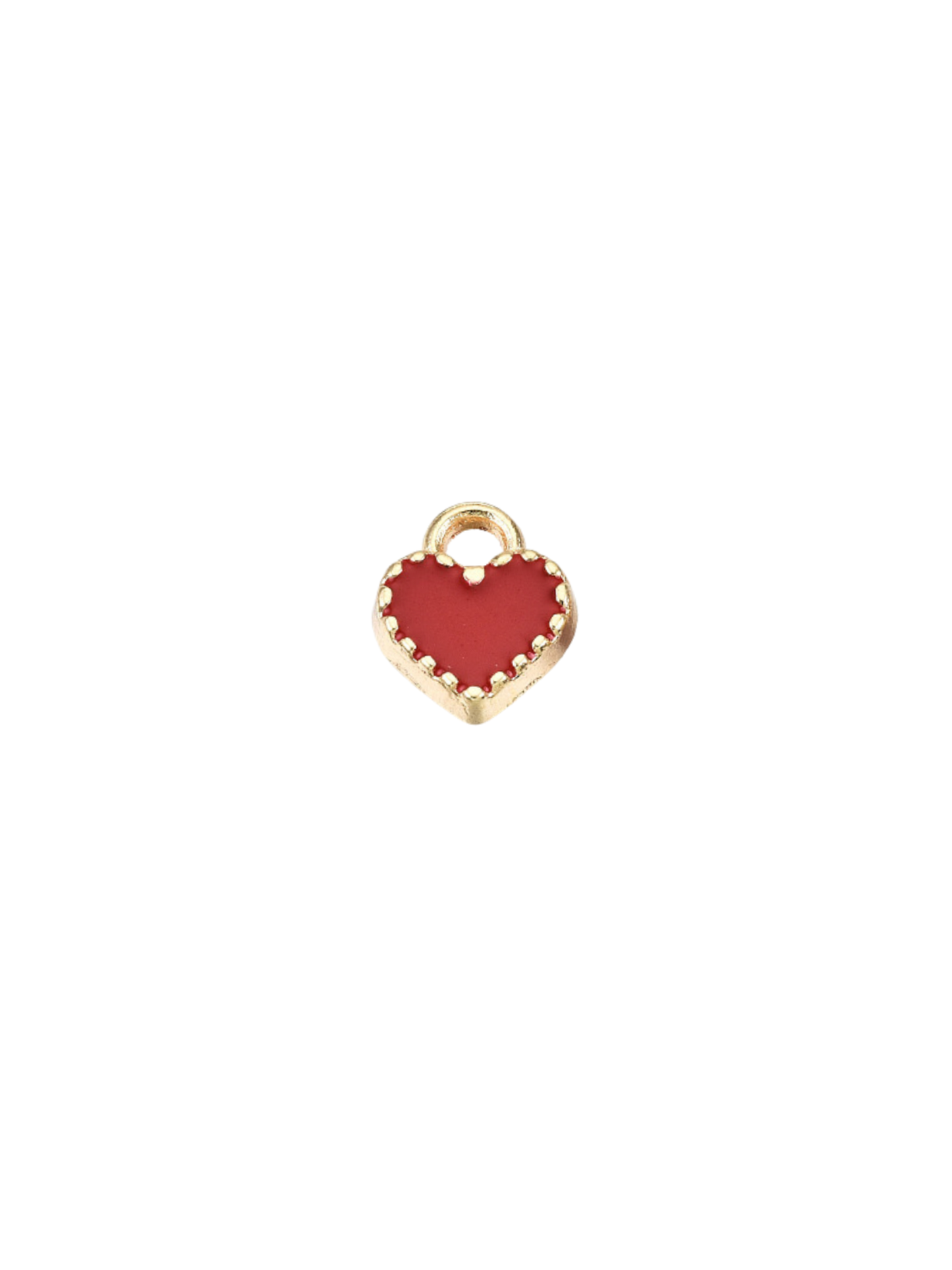 Gold Red Heart Charm