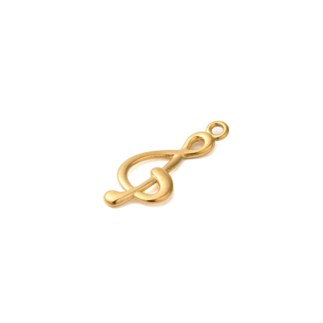 Gold Simplistic Music Note Charm