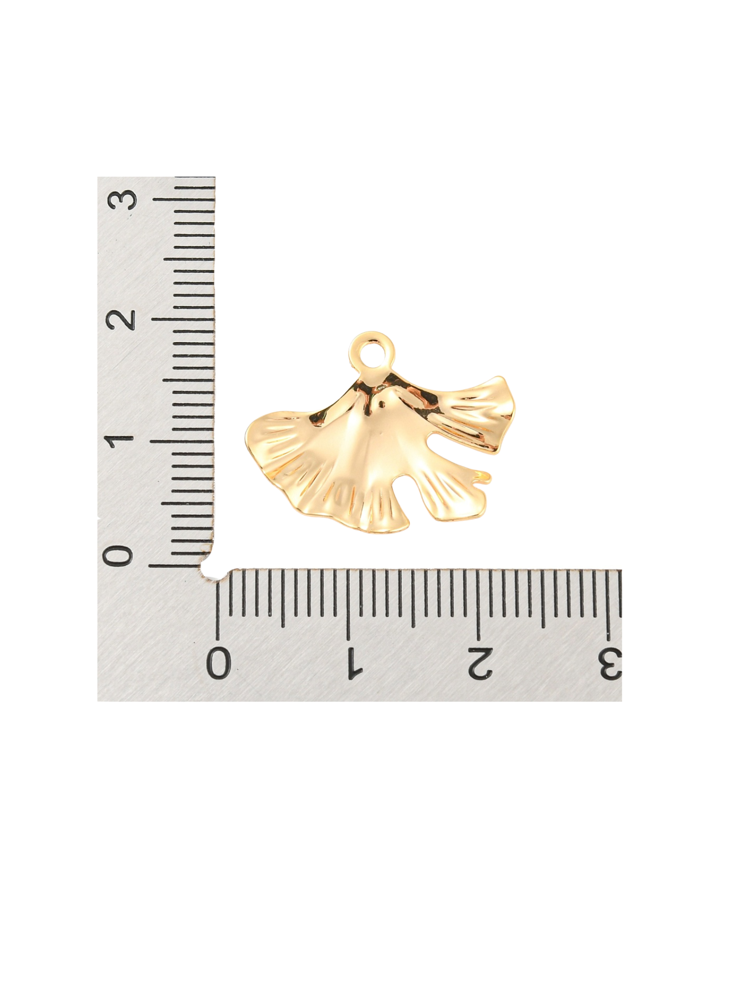 Gold Ginkgo Leaf Charm