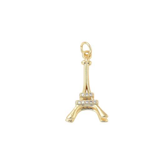 Gold Midnight in Paris with Cubic Zirconia Charm