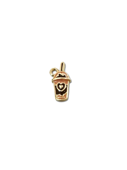 Gold Enamel Cafe Late Charm