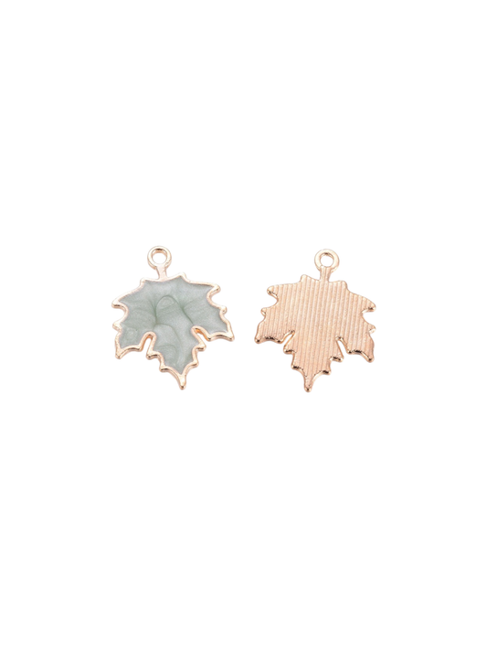 Gold Marbled Leaf Charm