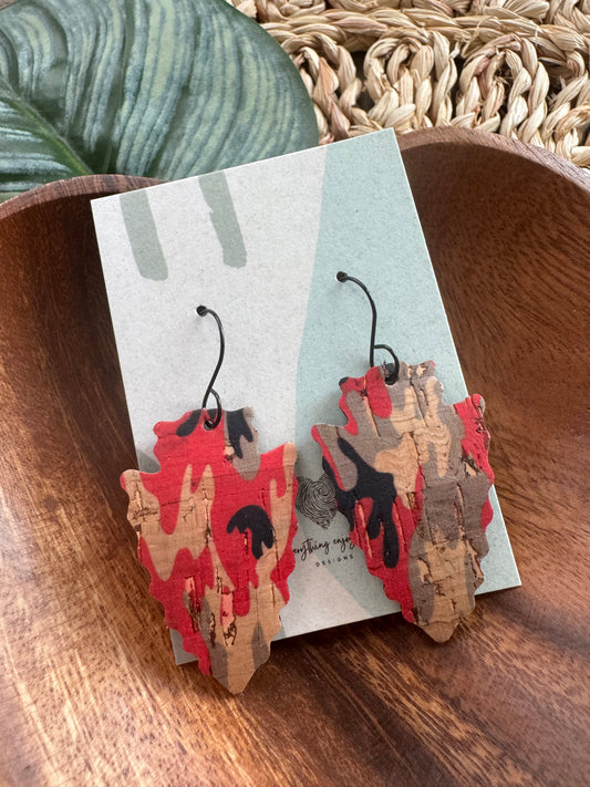Handmade Arrowhead Leather Earrings – Game Day Sports Jewelry for Fans & Moms