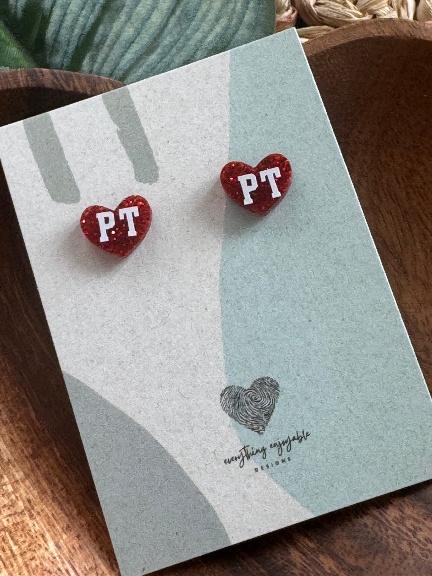 Handmade Peters Township Stud Heart Earrings – Game Day Sports Jewelry for Fans & Moms