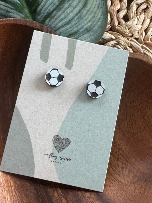 Handmade Soccer Stud Earrings – Game Day Sports Jewelry for Fans & Moms