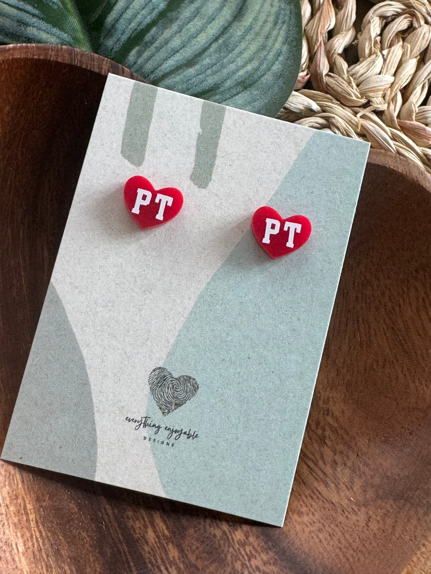 Handmade Peters Township Stud Heart Earrings – Game Day Sports Jewelry for Fans & Moms