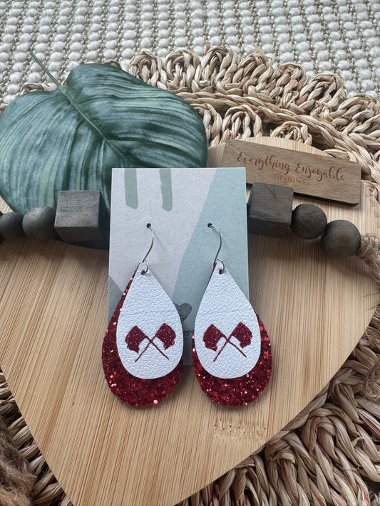 Genuine Leather Color Guard Earrings – Custom Colors & Team Spirit Jewelry