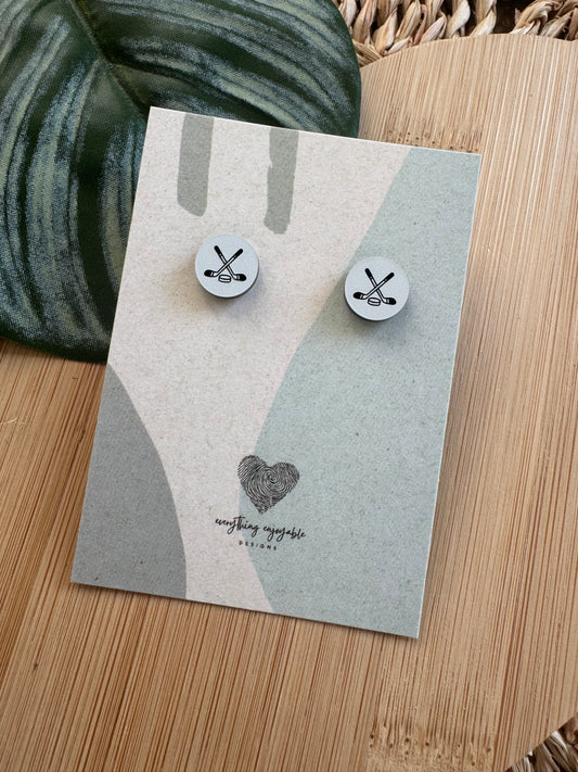Handmade Hockey Stud Earrings – Game Day Sports Jewelry for Fans & Moms