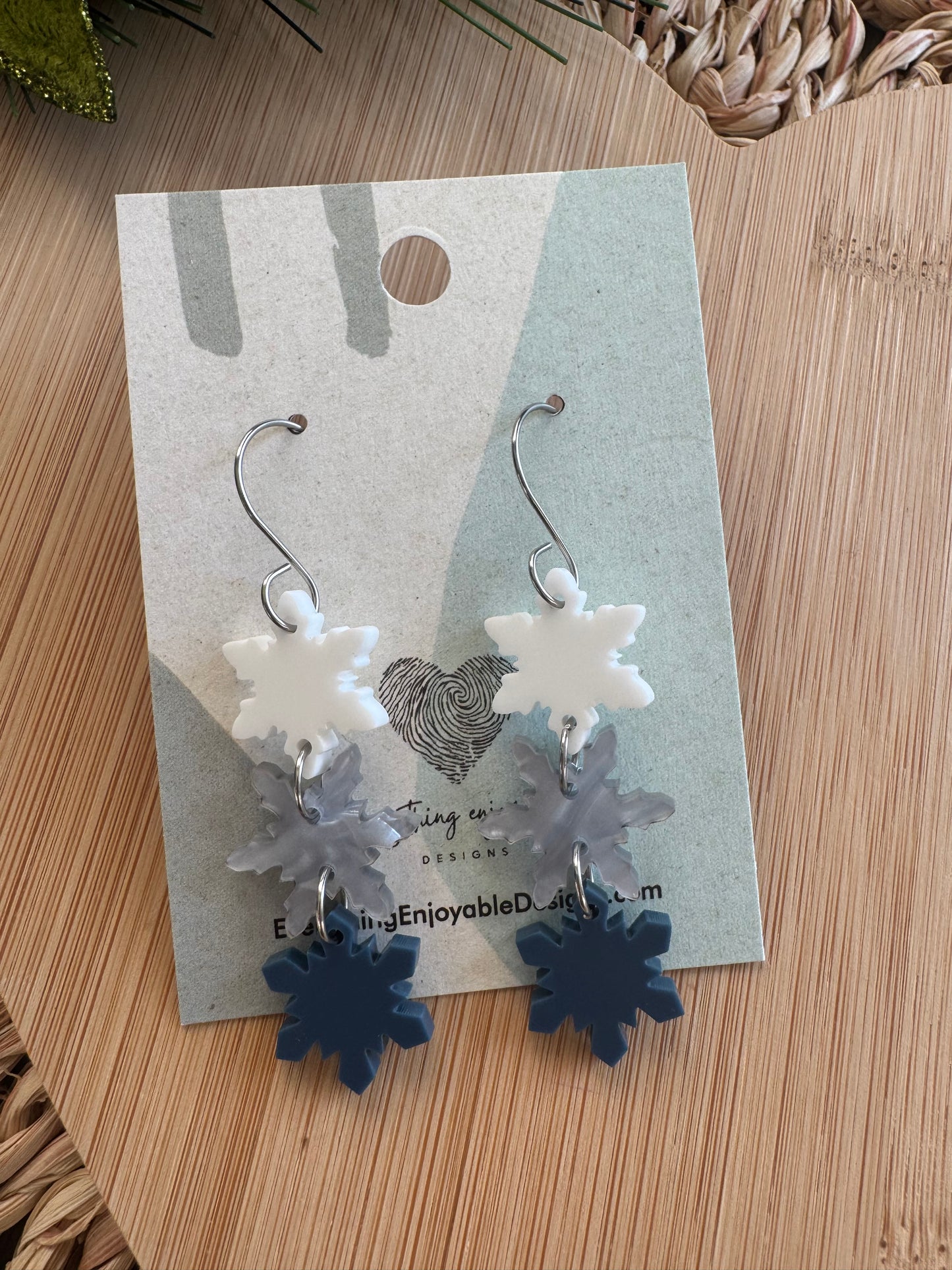 Acrylic Winter Dangle Earrings | Choose Your Style