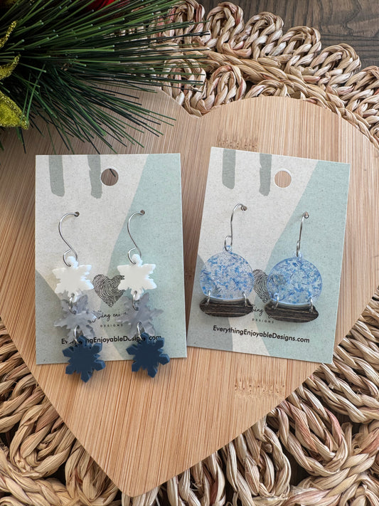 Acrylic Winter Dangle Earrings | Choose Your Style