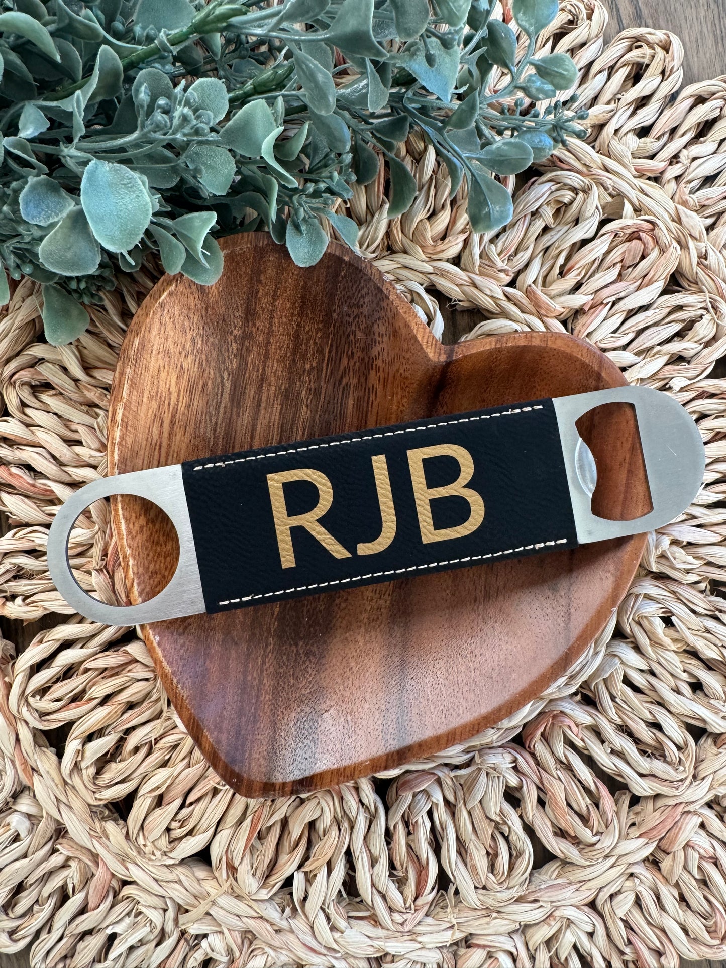 Laserable Leatherette/Paddle Style Bottle Opener