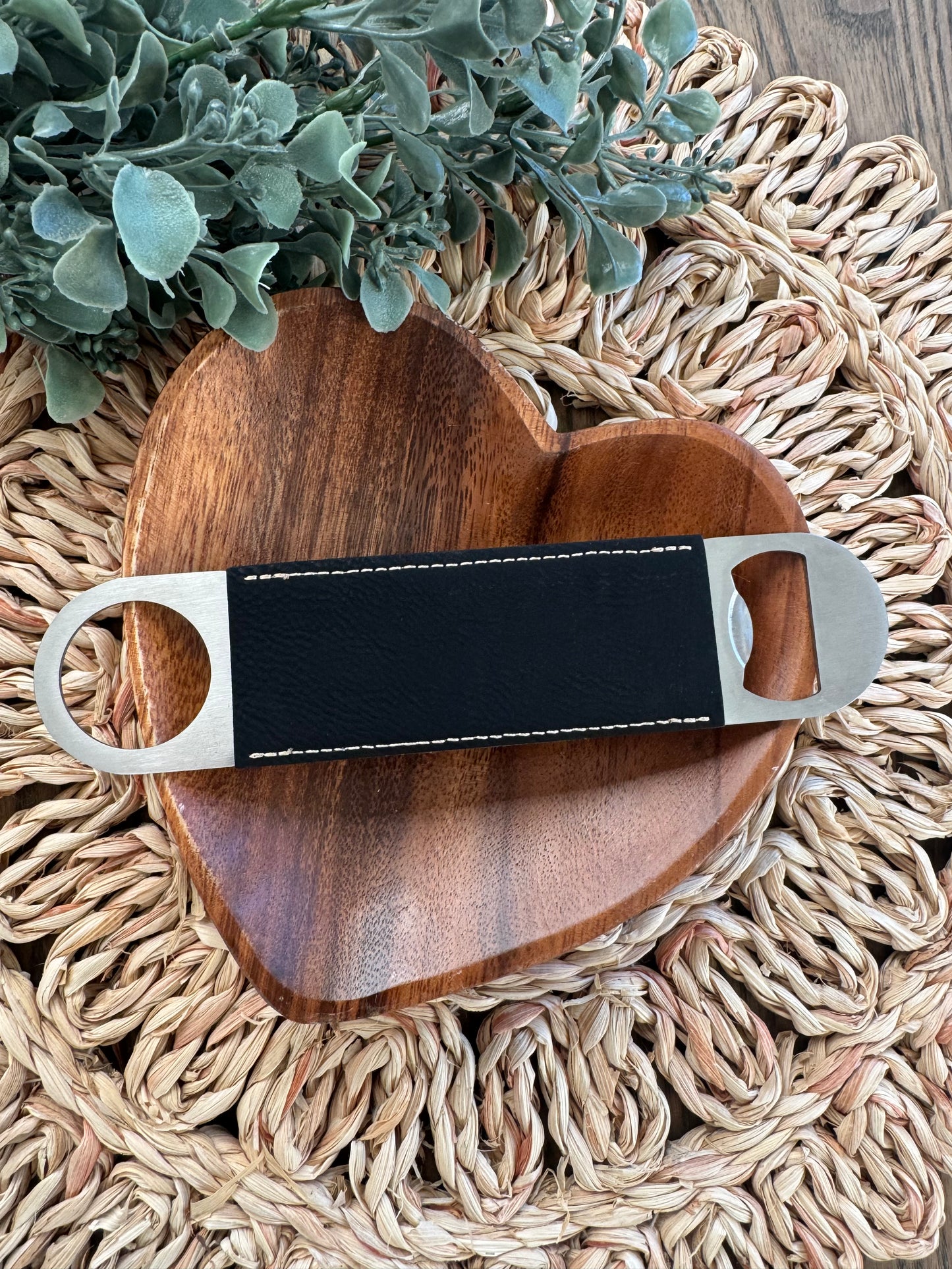 Laserable Leatherette/Paddle Style Bottle Opener