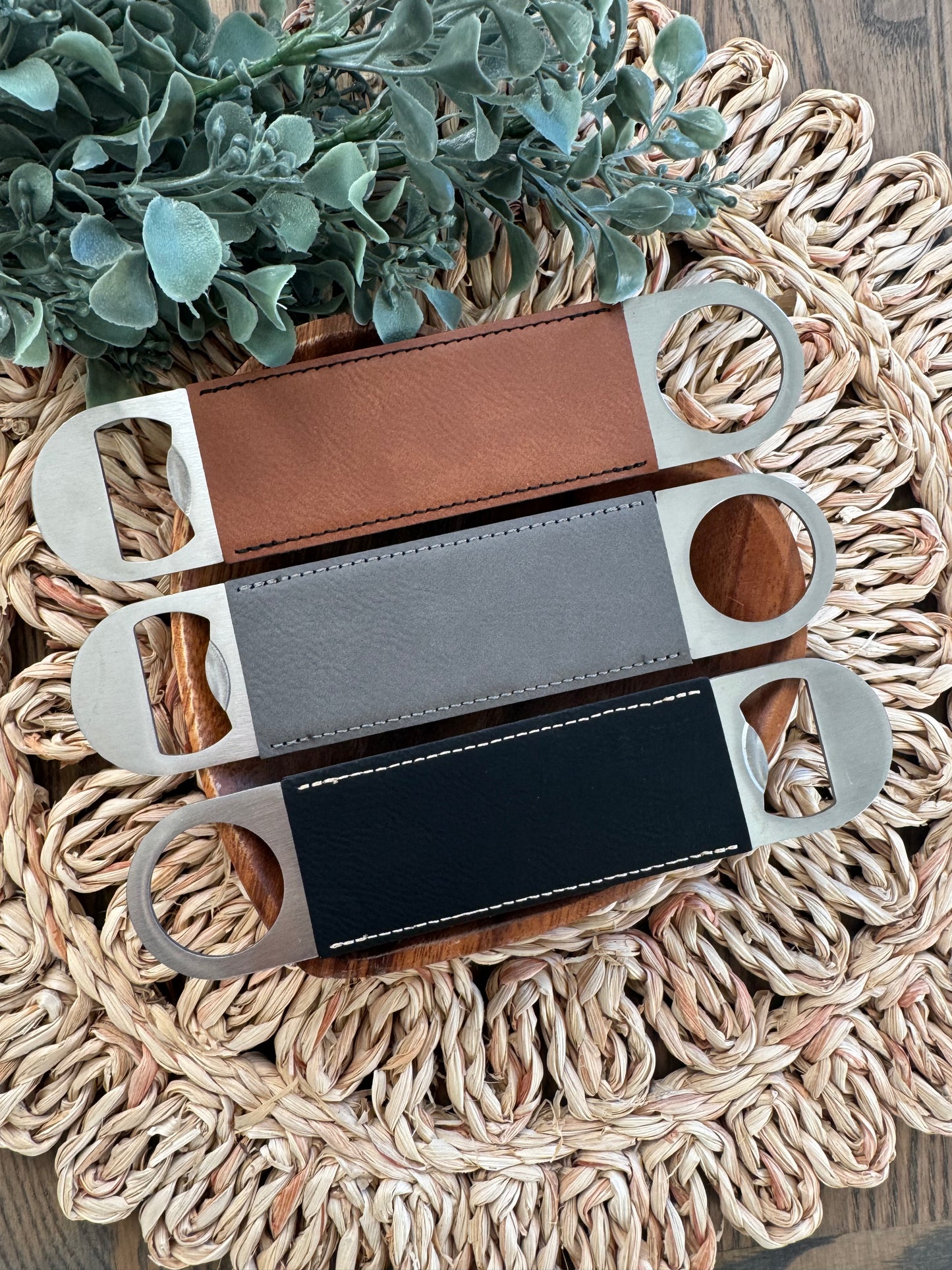 Laserable Leatherette/Paddle Style Bottle Opener