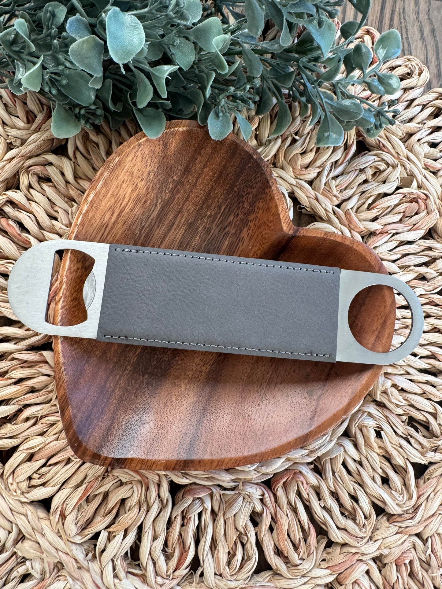 Laserable Leatherette/Paddle Style Bottle Opener