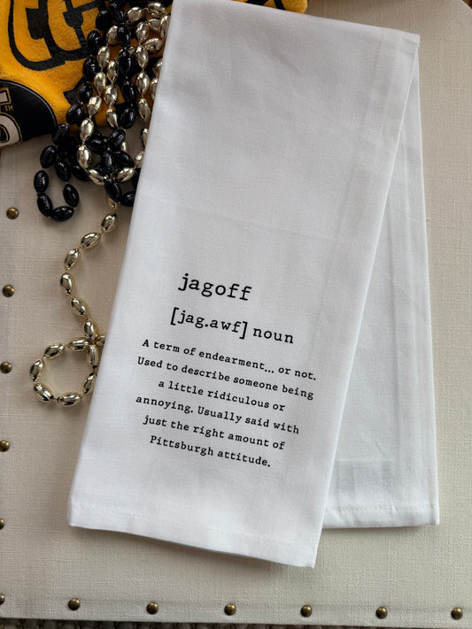 Jagoff Definition Tea Towel with Optional Personalization - Steel City Gift