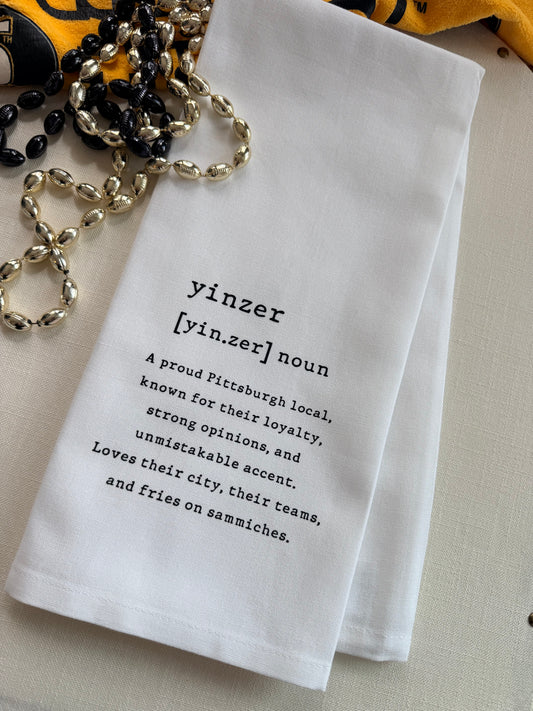 Yinzer Definition Tea Towel with Optional Personalization - Steel City Gift