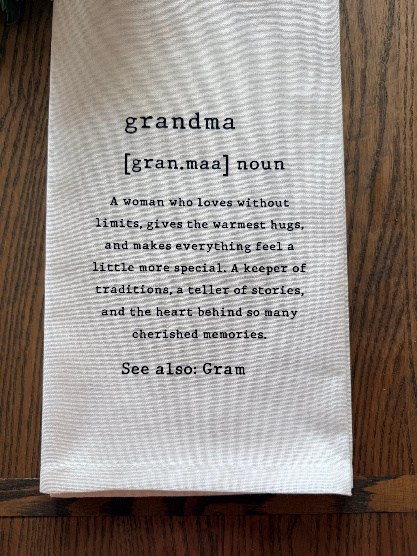 Grandma Definition Tea Towel | Meaningful Gift | Mother's Day Kitchen Towel | Farmhouse Decor | Gift for Her