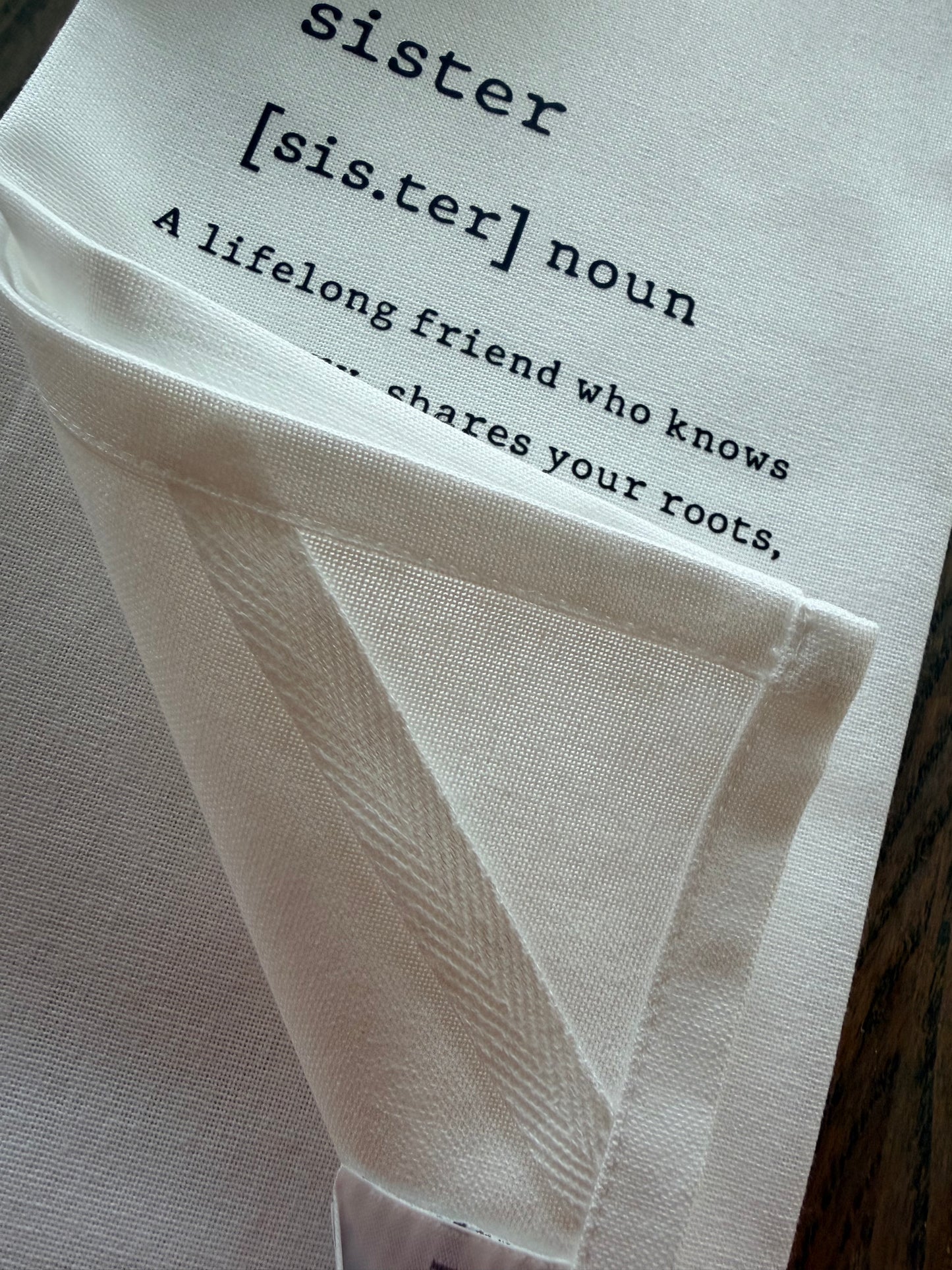 Sister Definition Tea Towel | Meaningful Gift | Mother's Day Kitchen Towel | Farmhouse Decor | Gift for Her