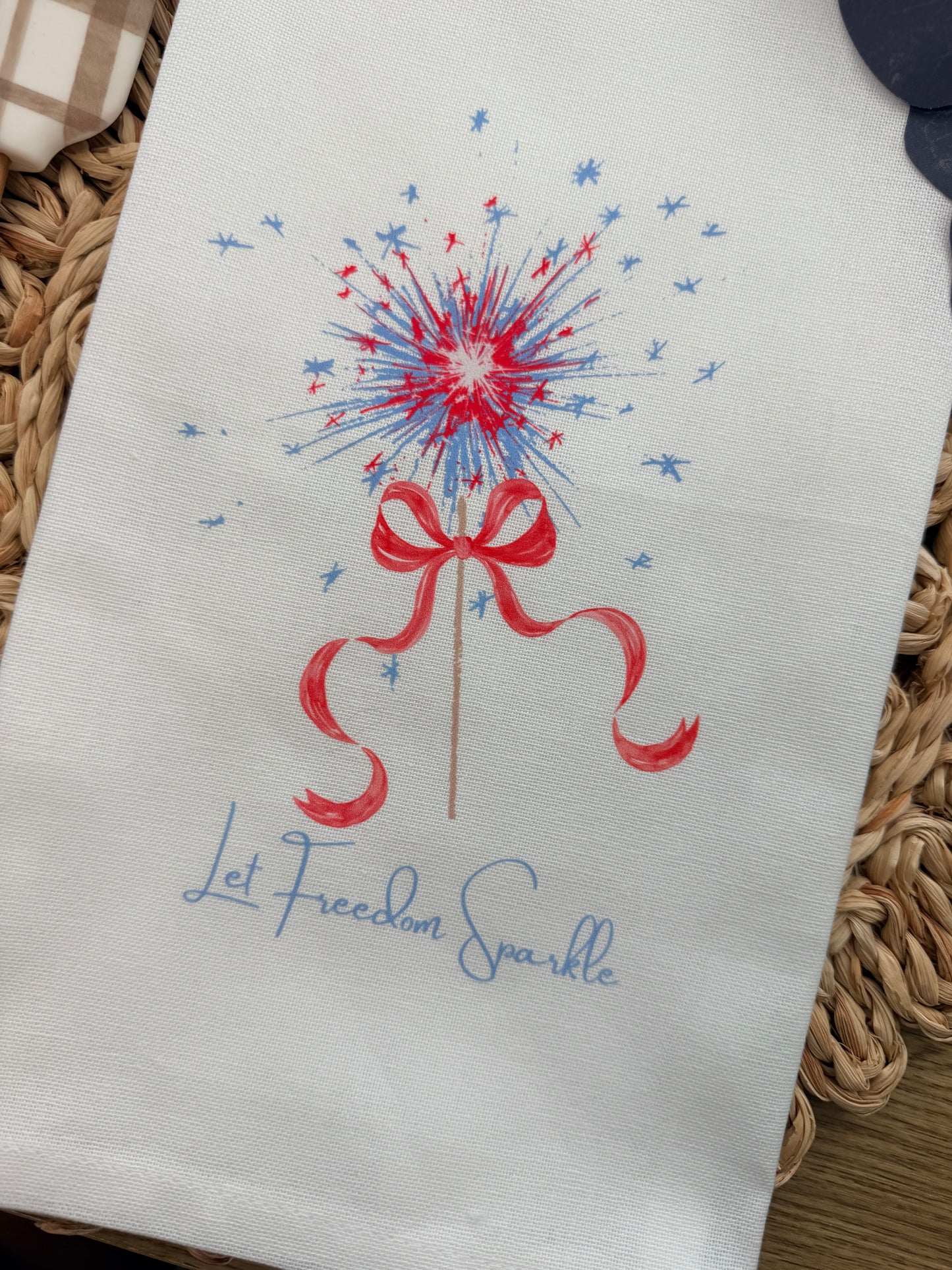 Let Freedom Sparkle Tea Towel | Fourth of July Decor | America 250