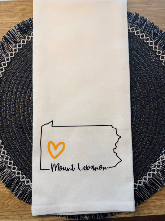 Personalized State & City Tea Towel – Custom Kitchen Décor