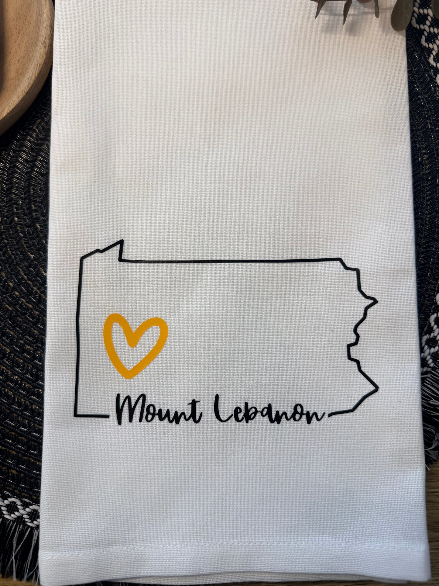 Personalized State & City Tea Towel – Custom Kitchen Décor