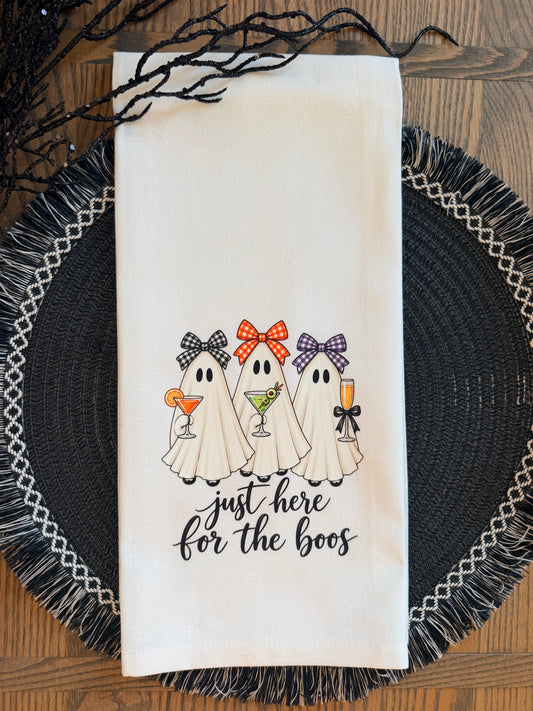 Just Here for the Boos Halloween Tea Towel
