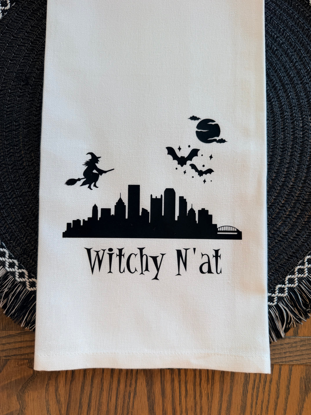 Witchy N'at Halloween Tea Towel