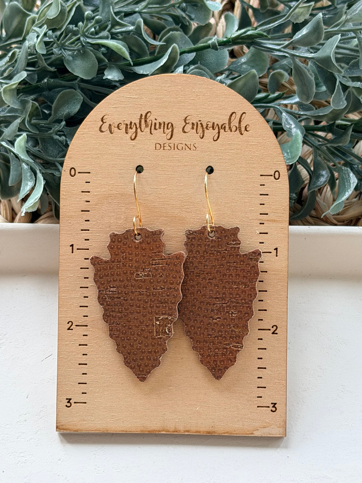 Football Texture Arrowhead Earrings