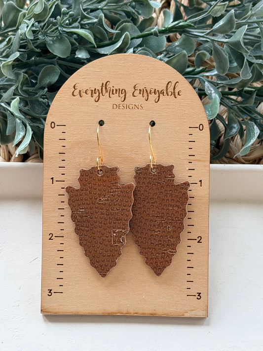 Football Texture Arrowhead Earrings