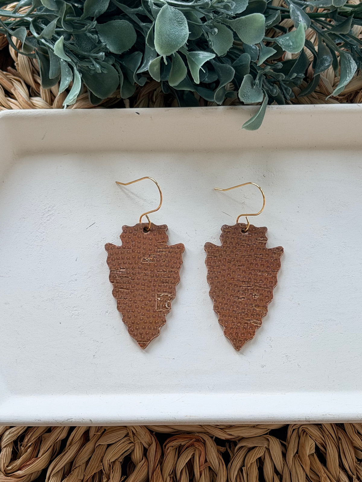 Football Texture Arrowhead Earrings
