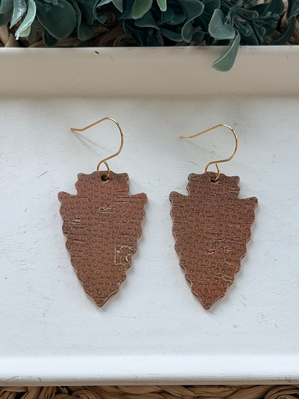 Football Texture Arrowhead Earrings