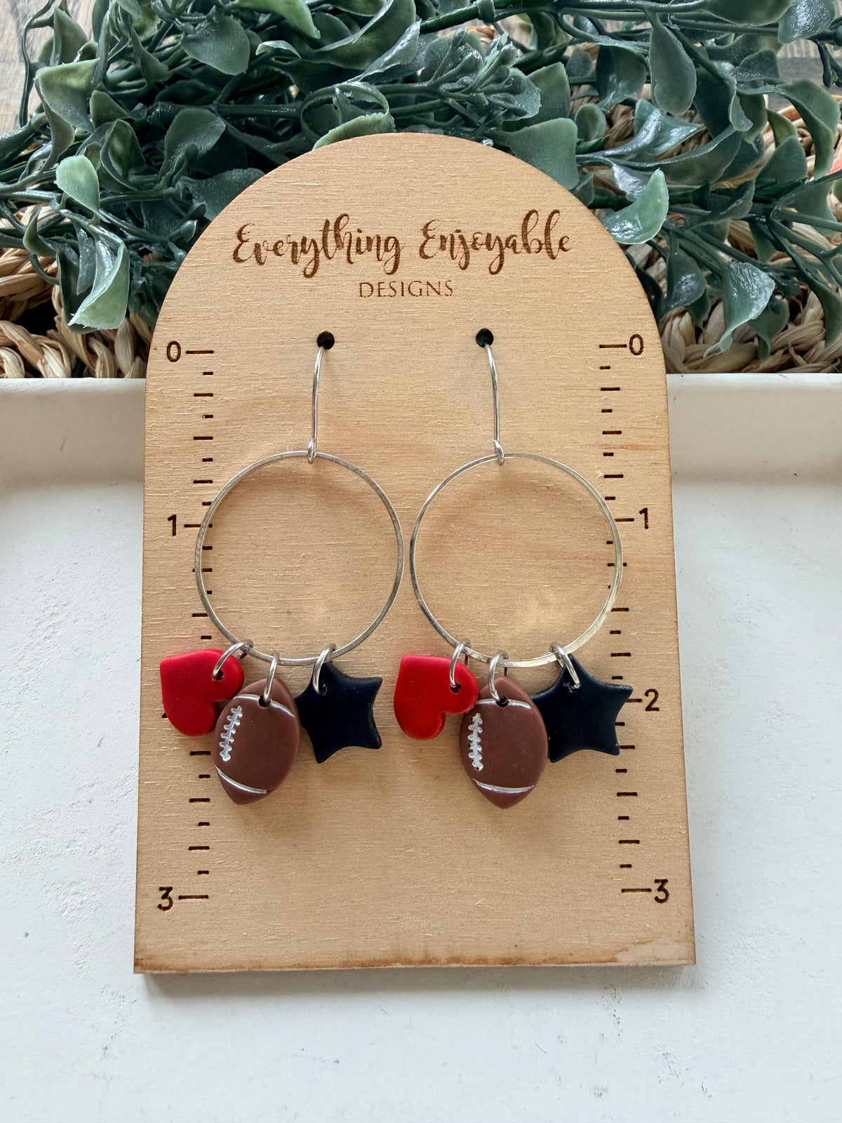 Custom Football Charm Earrings