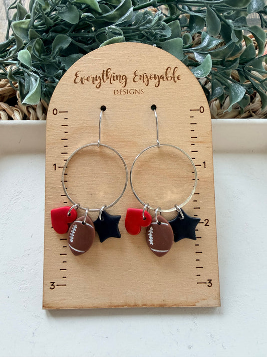 Custom Football Charm Earrings