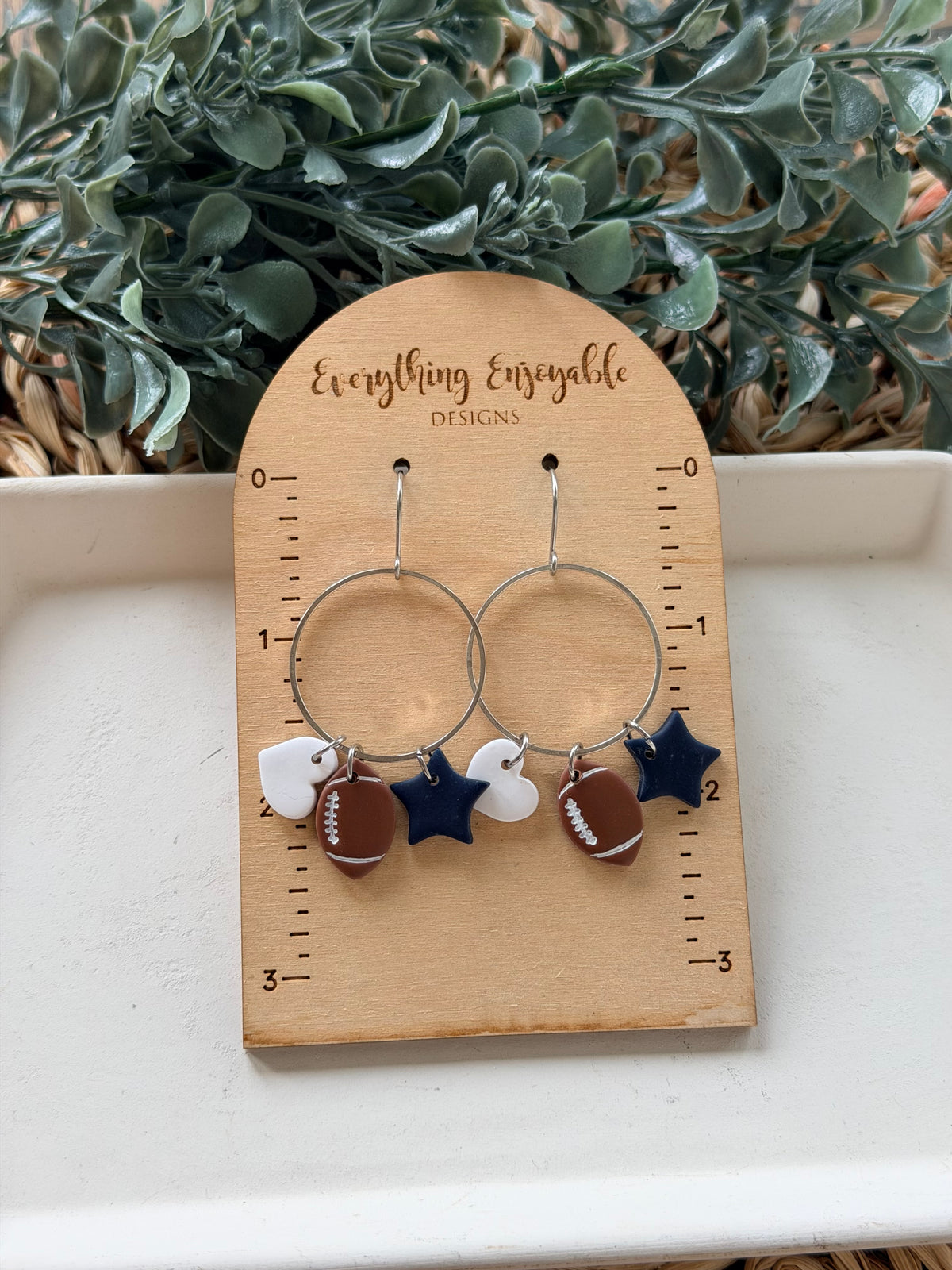 Custom Football Charm Earrings
