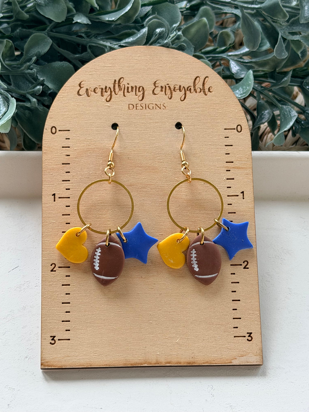 Custom Football Charm Earrings