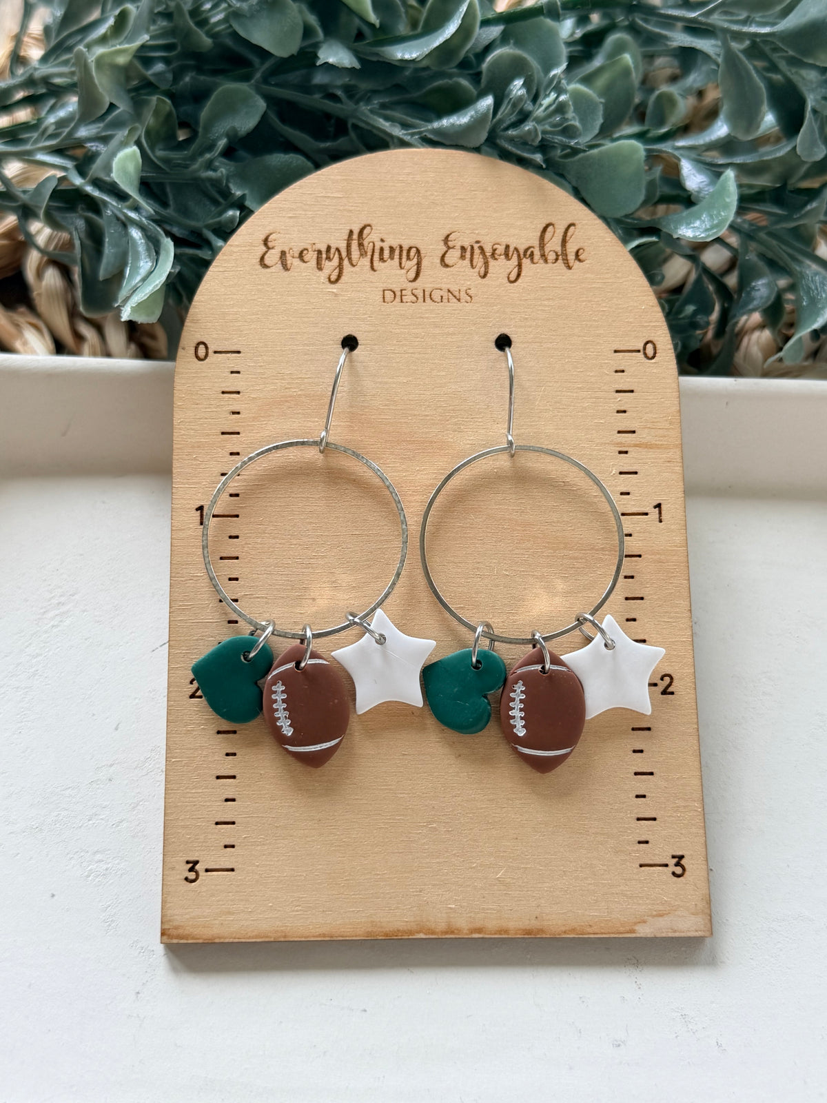 Custom Football Charm Earrings