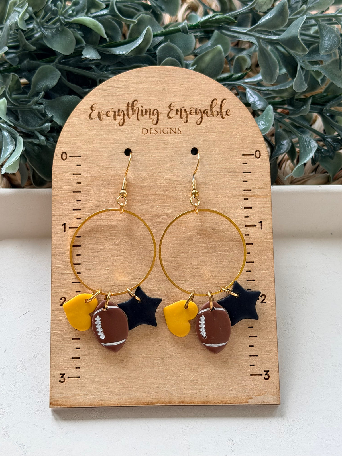 Custom Football Charm Earrings