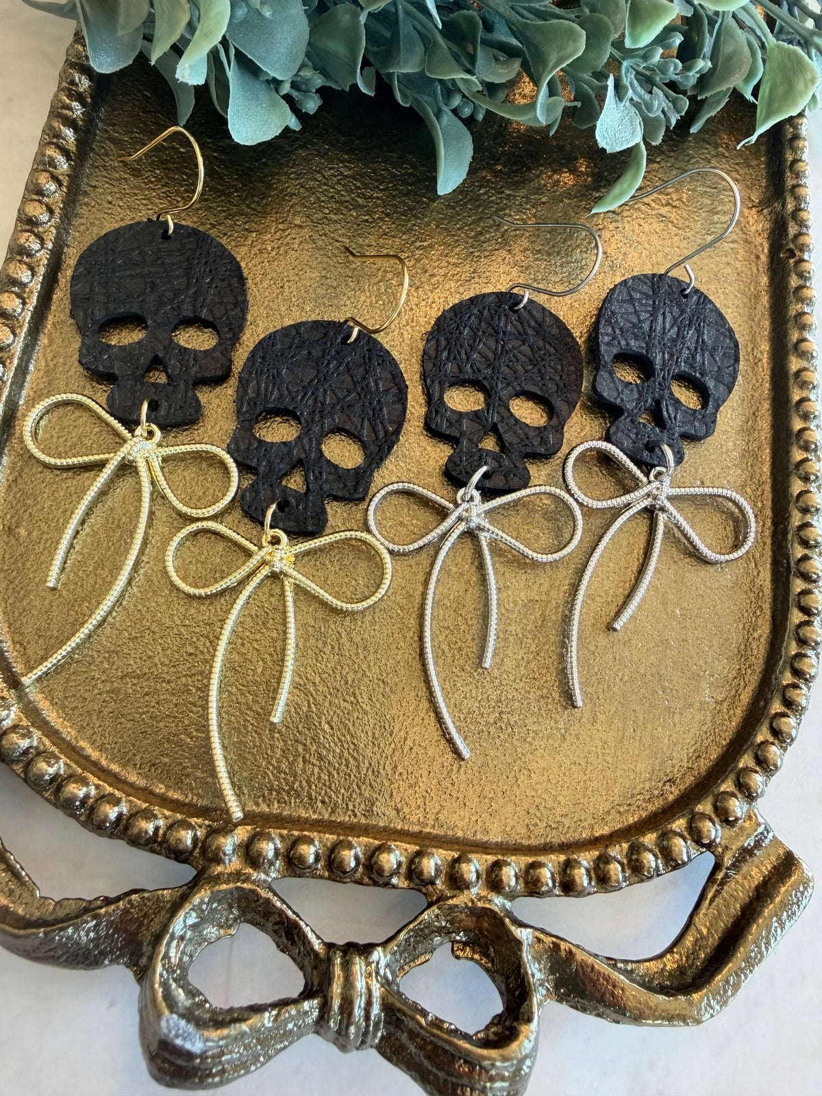 Skull Bow Earrings