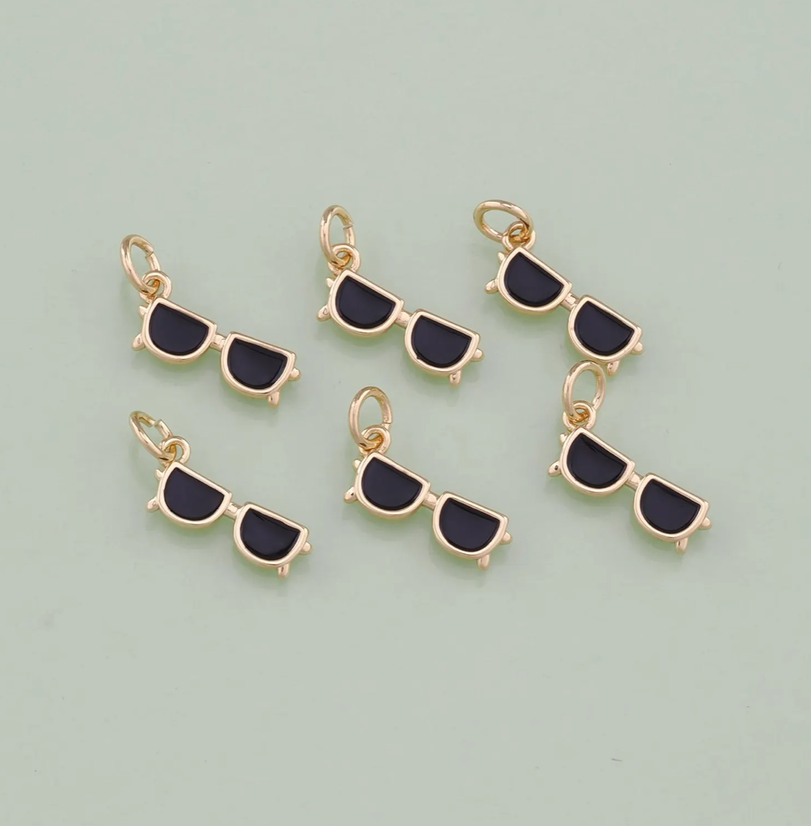Gold Black Enamel Sunglasses Charm