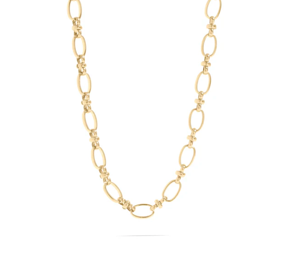 18K Gold PVD Stainless Steel Circle Charm Chain Necklace
