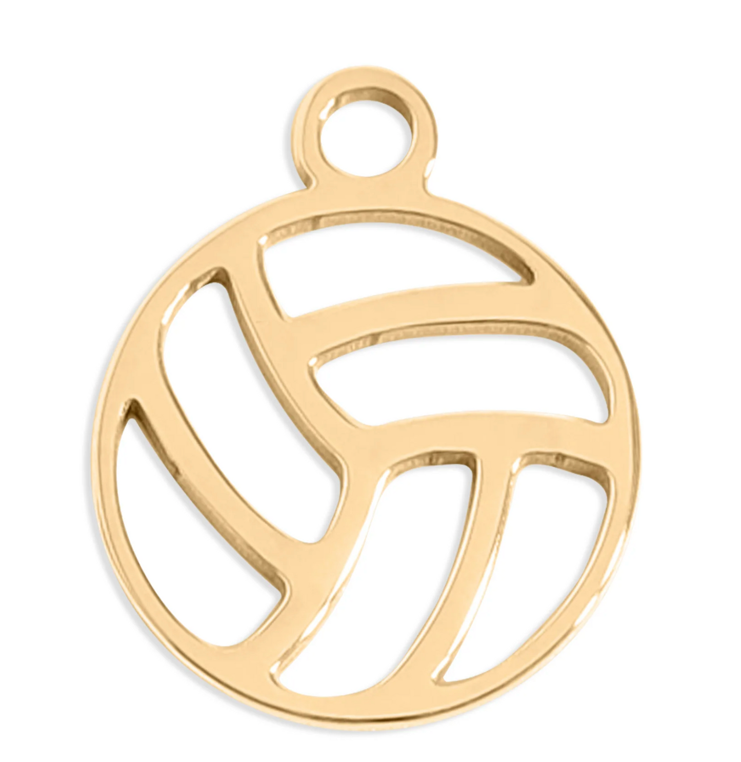 18K Gold PVD Stainless Steel Volleyball Charm