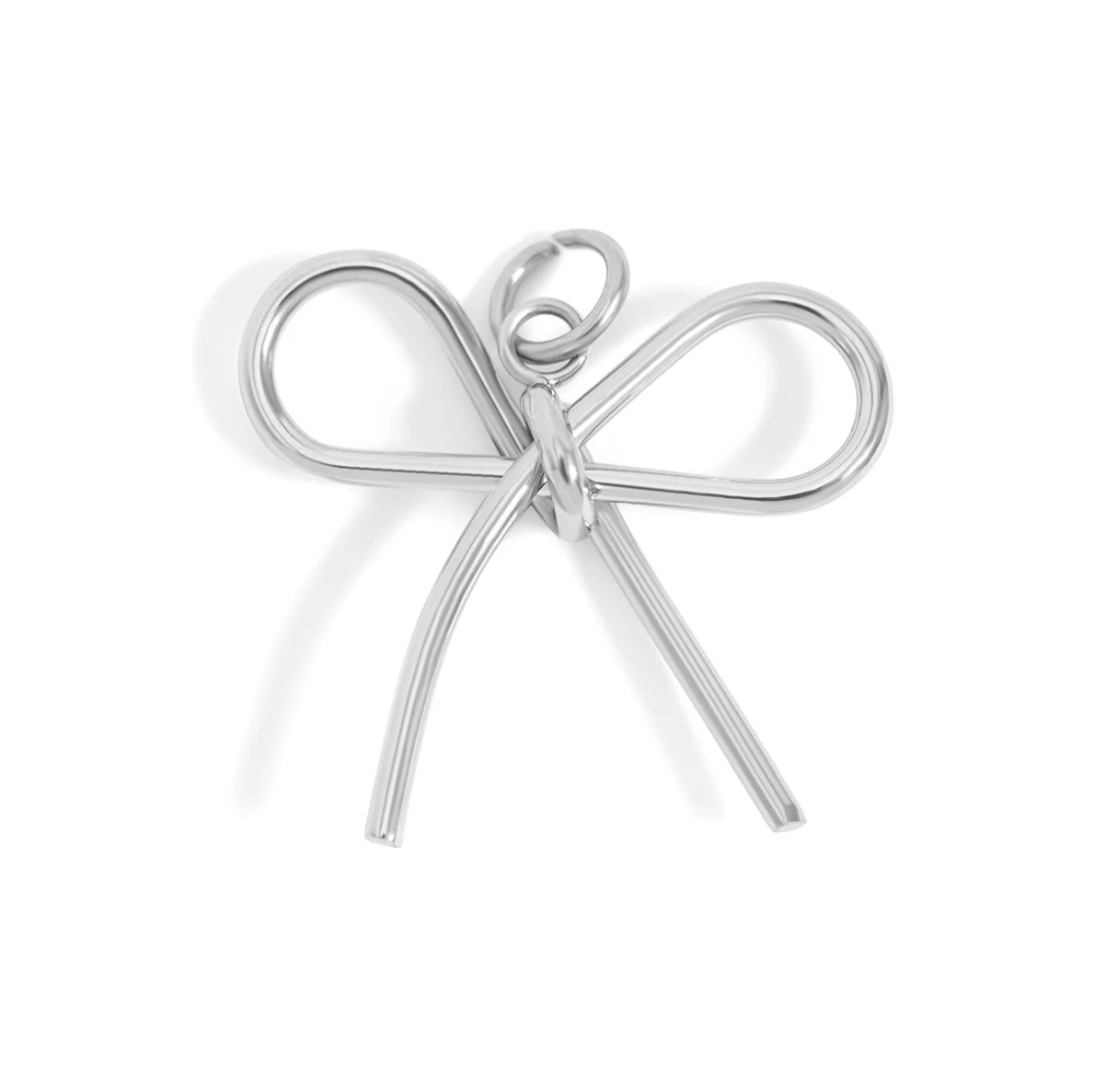 18K Gold PVD Stainless Steel Thin Bow Charm