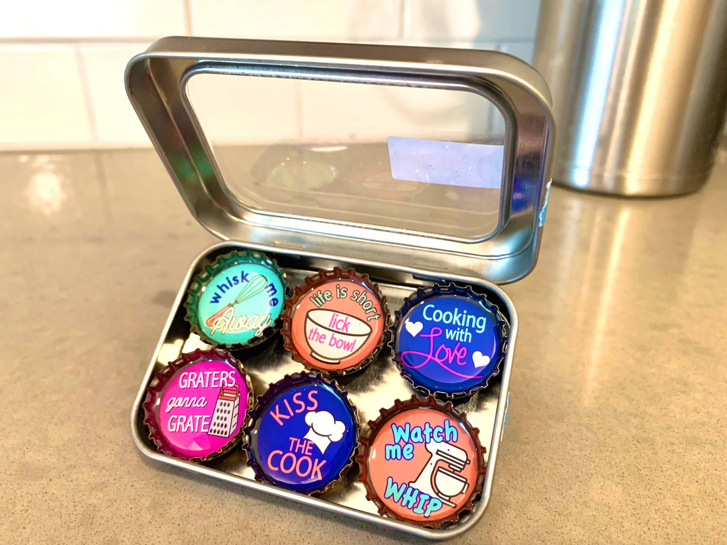Kiss The Cook Magnets | Funny Kitchen Decor