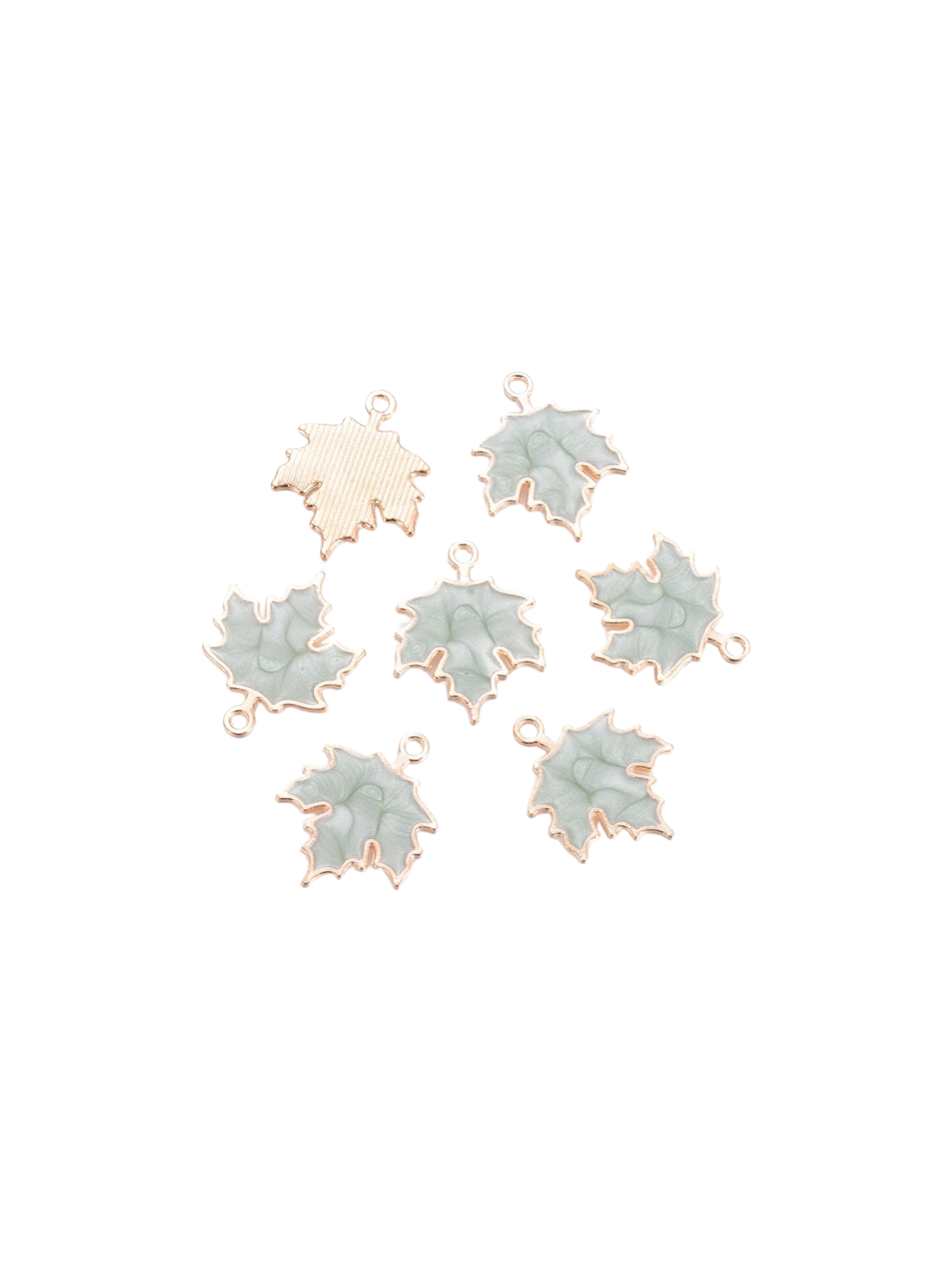 Gold Marbled Leaf Charm