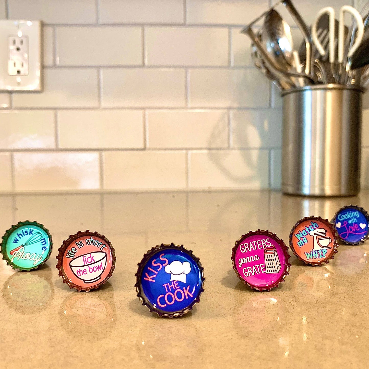 Kiss The Cook Magnets | Funny Kitchen Decor